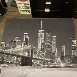 New York City Tapestry w/ Two Hooks for Hanging